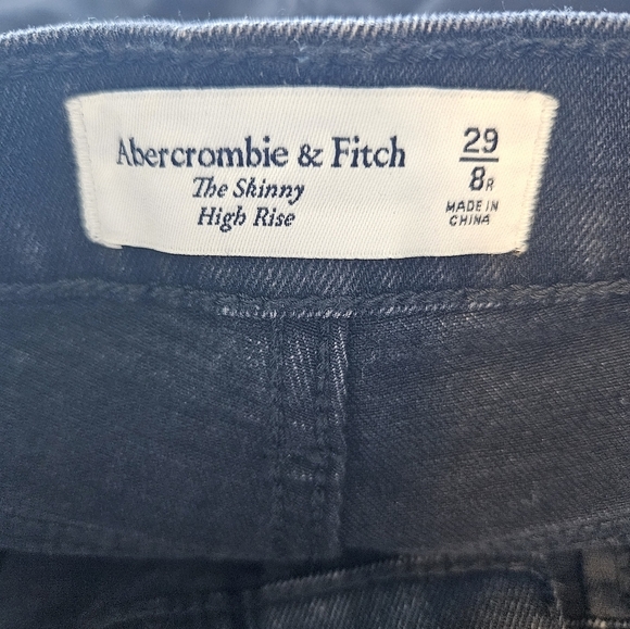 Abercrombie & Fitch Women Black High Rise Skinny Jeans 29x30 Perfect Fit - Picture 11 of 13